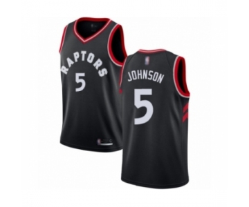 Men's Toronto Raptors #5 Stanley Johnson Authentic Black Basketball Jersey Statement Edition