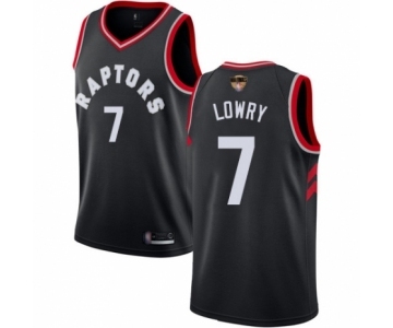 Men's Toronto Raptors #7 Kyle Lowry Authentic Black 2019 Basketball Finals Bound Jersey Statement Edition