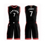 Men's Toronto Raptors #7 Kyle Lowry Authentic Black 2019 Basketball Finals Bound Suit Jersey Statement Edition