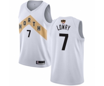 Men's Toronto Raptors #7 Kyle Lowry Authentic White 2019 Basketball Finals Bound Jersey - City Edition