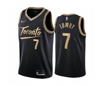 Men's Toronto Raptors #7 Kyle Lowry Black City Edition New Uniform 2020-21 Stitched Basketball Jersey