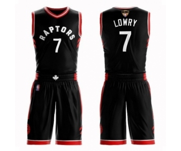 Men's Toronto Raptors #7 Kyle Lowry Swingman Black 2019 Basketball Finals Bound Suit Jersey Statement Edition