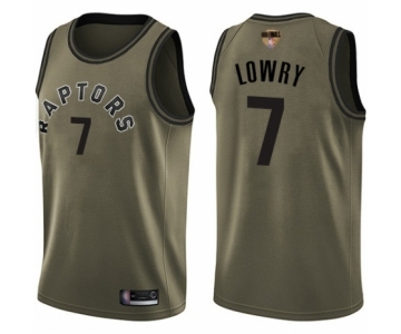 Men's Toronto Raptors #7 Kyle Lowry Swingman Green Salute to Service 2019 Basketball Finals Bound Jersey