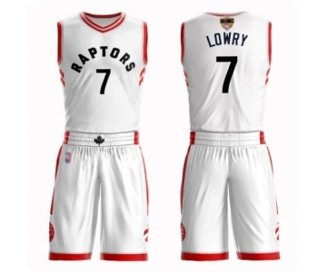 Men's Toronto Raptors #7 Kyle Lowry Swingman White 2019 Basketball Finals Bound Suit Jersey - Association Edition