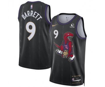 Men's Toronto Raptors #9 RJ Barrett Black 2024-25 City Edition Stitched Basketball Jersey