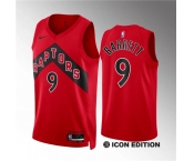 Men's Toronto Raptors #9 RJ Barrett Red Icon Edition Stitched Basketball Jersey