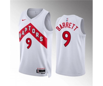 Men's Toronto Raptors #9 RJ Barrett White Association Edition Stitched Basketball Jersey