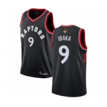 Men's Toronto Raptors #9 Serge Ibaka Authentic Black 2019 Basketball Finals Bound Jersey Statement Edition