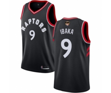 Men's Toronto Raptors #9 Serge Ibaka Authentic Black 2019 Basketball Finals Bound Jersey Statement Edition