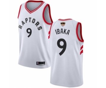 Men's Toronto Raptors #9 Serge Ibaka Authentic White 2019 Basketball Finals Bound Jersey - Association Edition