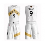 Men's Toronto Raptors #9 Serge Ibaka Authentic White 2019 Basketball Finals Bound Suit Jersey - City Edition