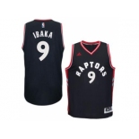 Men's Toronto Raptors #9 Serge Ibaka adidas Black Player Swingman Alternate Jersey