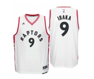 Men's Toronto Raptors #9 Serge Ibaka adidas White Swingman Home Jersey