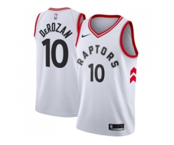 Nike Toronto Raptors #10 DeMar DeRozan White Association Edition NBA Swingman Jersey