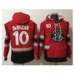 Toronto Raptors #10 DeMar DeRozan Red Name & Number Pullover NBA Hoodie