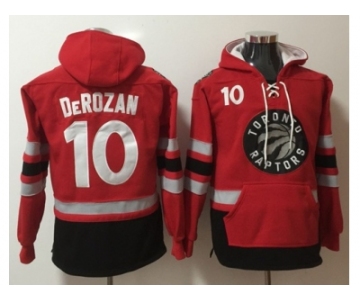 Toronto Raptors #10 DeMar DeRozan Red Name & Number Pullover NBA Hoodie