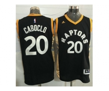 Toronto Raptors #20 Bruno Caboclo Black Gold Stitched NBA Jersey