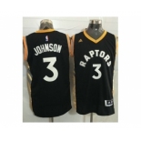 Toronto Raptors #3 James Johnson Black Gold Stitched NBA Jersey