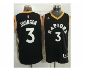 Toronto Raptors #3 James Johnson Black Gold Stitched NBA Jersey