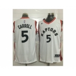 Toronto Raptors #5 DeMarre Carroll White Stitched NBA Jersey