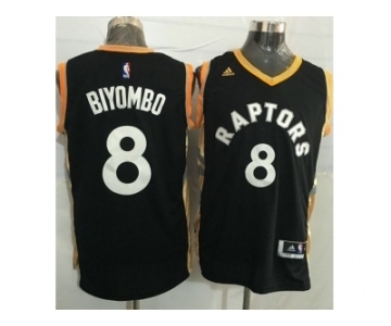 Toronto Raptors #8 Bismack Biyombo Black Gold Stitched NBA Jersey