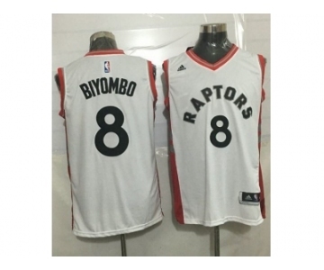 Toronto Raptors #8 Bismack Biyombo White Stitched NBA Jersey