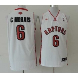 nba toronto raptors #6 cmorais white[revolution 30 swingman]