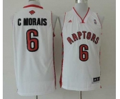 nba toronto raptors #6 cmorais white[revolution 30 swingman]