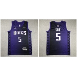 Kings #5 De'Aaron Fox Purple Nike 2023-2024 City Edition Swingman Jersey