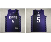 Kings #5 De'Aaron Fox Purple Nike 2023-2024 City Edition Swingman Jersey