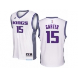 Men Adidas Sacramento Kings #15 Vince Carter Swingman White Home NBA Jersey