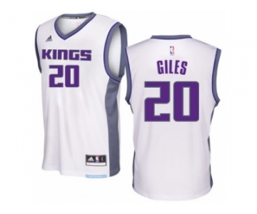 Men Adidas Sacramento Kings #20 Harry Giles Authentic White Home NBA Jersey