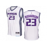 Men Adidas Sacramento Kings #23 Malachi Richardson Authentic White Home NBA Jersey