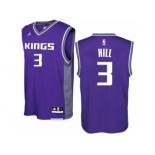 Men Adidas Sacramento Kings #3 George Hill Authentic Purple Road NBA Jersey