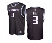 Men Adidas Sacramento Kings #3 George Hill Swingman Black Alternate NBA Jersey