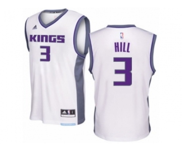 Men Adidas Sacramento Kings #3 George Hill Swingman White Home NBA Jersey