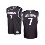 Men Adidas Sacramento Kings #7 Skal Labissiere Swingman Black Alternate NBA Jersey