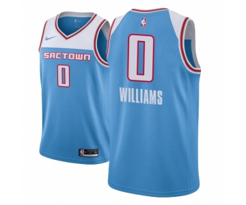 Men NBA 2018-19 Sacramento Kings #0 Troy Williams City Edition Blue Jersey