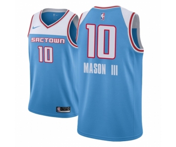 Men NBA 2018-19 Sacramento Kings #10 Frank Mason III City Edition Blue Jersey