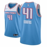 Men NBA 2018-19 Sacramento Kings #41 Kosta Koufos City Edition Blue Jersey