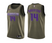 Men Nike Sacramento Kings #14 Oscar Robertson Green Salute to Service NBA Swingman Jersey