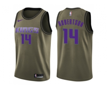 Men Nike Sacramento Kings #14 Oscar Robertson Green Salute to Service NBA Swingman Jersey