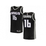 Men Nike Sacramento Kings #16 Peja Stojakovic Authentic Black NBA Jersey Statement Edition