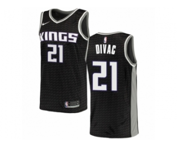 Men Nike Sacramento Kings #21 Vlade Divac Authentic Black NBA Jersey Statement Edition