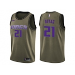 Men Nike Sacramento Kings #21 Vlade Divac Green Salute to Service NBA Swingman Jersey