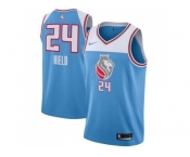 Men Nike Sacramento Kings #24 Buddy Hield Blue NBA Swingman City Edition Jersey