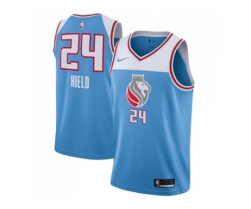 Men Nike Sacramento Kings #24 Buddy Hield Blue NBA Swingman City Edition Jersey