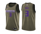 Men Nike Sacramento Kings #3 George Hill Green Salute to Service NBA Swingman Jersey