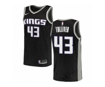 Men Nike Sacramento Kings #43 Anthony Tolliver Authentic Black NBA Jersey Statement Edition