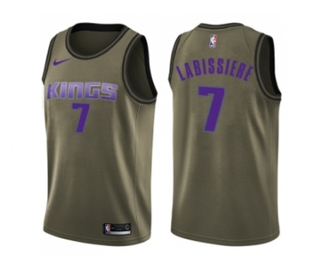 Men Nike Sacramento Kings #7 Skal Labissiere Green Salute to Service NBA Swingman Jersey